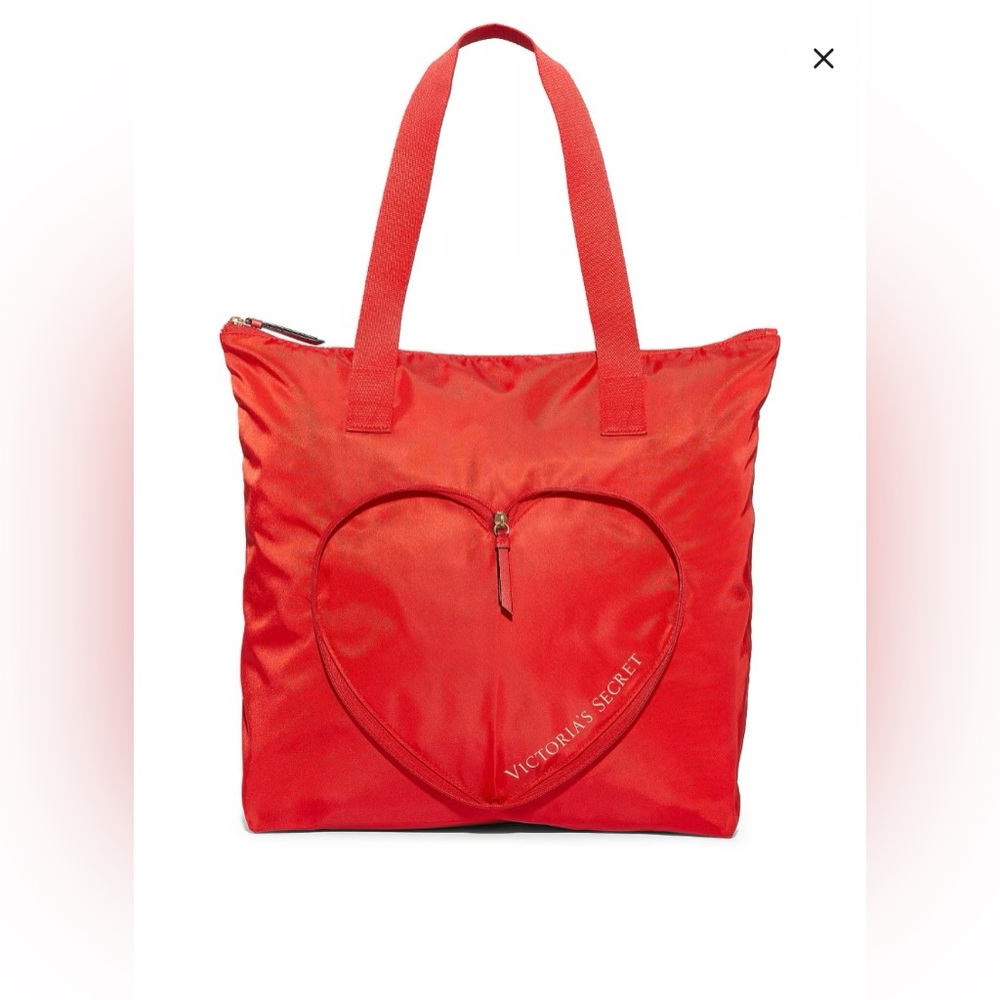 NWT *Discontinued* Victoria's Secret Red Packable Heart Valentine’s Day Tote Bag